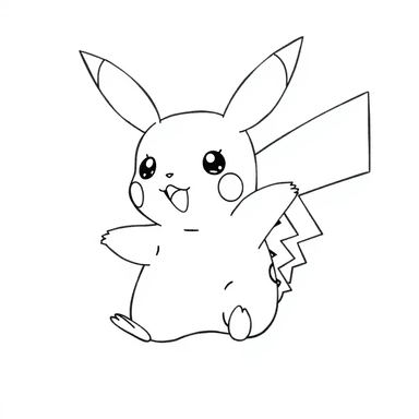 ai coloring page pikachu