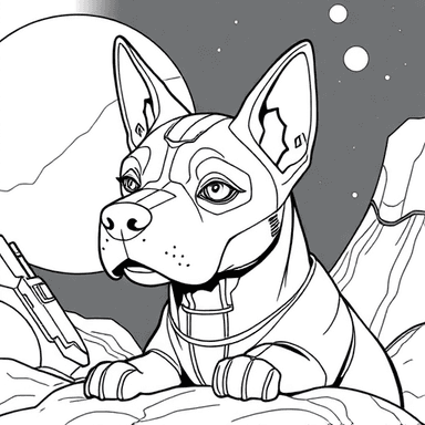 ai coloring page dog