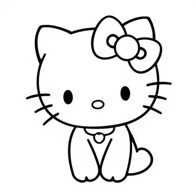 ai coloring page kitty